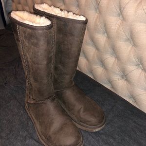 COPY - Brown Leather limited edition tall Ugg boo BOX INCLUDED